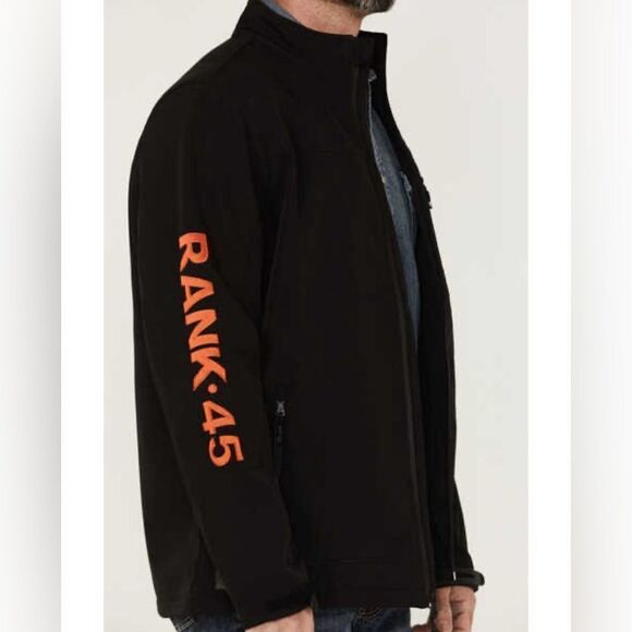 RANK 45® Men's Rodeo Logo Sleeve Zip-Front Softshell Jacket NEW Medium - Picture 1 of 5